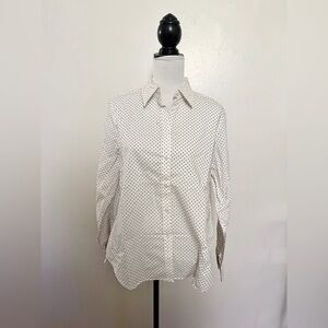 Lauren Ralph Lauren White Polka Dot Button Down Shirt